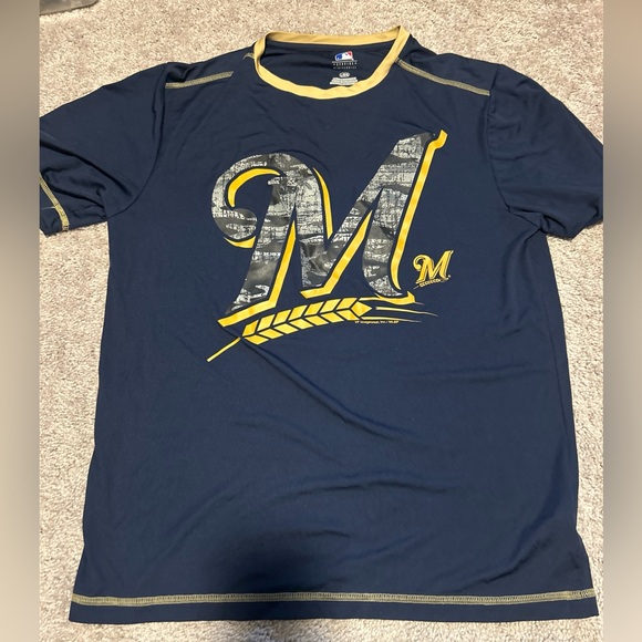 MLB Other - MILWAUKEE BREWERS CAMO Logo Large T Shirt MLB